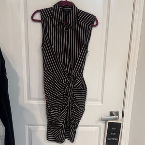 Vici Black and cream Asymmetrical Dress